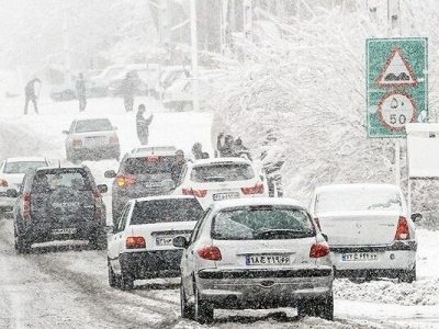 کولاک برف و یخ زدگی در راه گیلان | مسافران در مناطق کوهستانی تردد نکنند