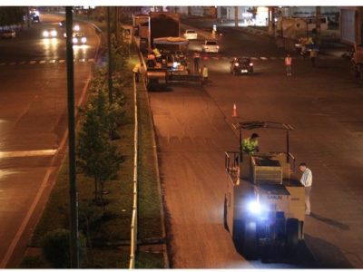 اجرای عملیات روکش آسفالت در بلوار شهید قلی‌پور رشت