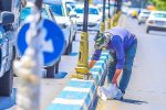 نصب چراغهای جدید در رفیوژ میانی خیابان طالقانی بندرانزلی